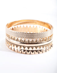 Gold Bohemian Textured Bangle Pack - link has visual effect only