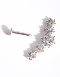 Surgical Steel Cubic Zirconia Graduating Flower Flat Back - link has visual effect only