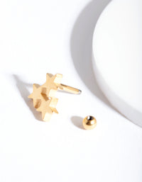 Gold Star Cluster Barbell Earrings - link has visual effect only