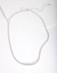 Silver Cubic Zirconia Graduating Diamante Tennis Necklace - link has visual effect only