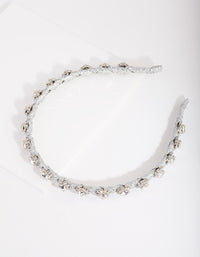 Silver Thread Wrapped Diamante Headband - link has visual effect only