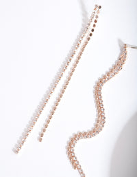 Rose Gold Double Cupchain Drop Earrings - link has visual effect only