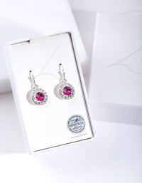 Pink Diamond Simulants Circle Drop Earrings - link has visual effect only