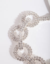 Silver Cupchain Diamante Link Bracelet - link has visual effect only