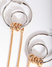 Mixed Metal Double Loop Chain Earrings - link has visual effect only