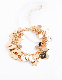 Gold Jingle Disc Chain Bracelet - link has visual effect only