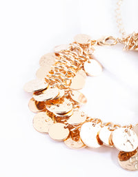 Gold Jingle Disc Chain Bracelet - link has visual effect only