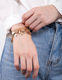 Gold Jingle Disc Chain Bracelet - link has visual effect only