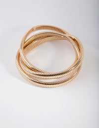 Gold Multi Accordion Bracelet Set - link has visual effect only