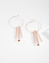 Rose Gold Square Cylinder Hoop Earrings - link has visual effect only