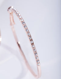 Rose Gold Small Diamond Hoop Earrings - link has visual effect only