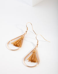 Gold Teardrop Tassel Earrings - link has visual effect only