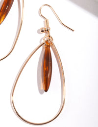 Gold Marquise Stone Drop Earrings - link has visual effect only