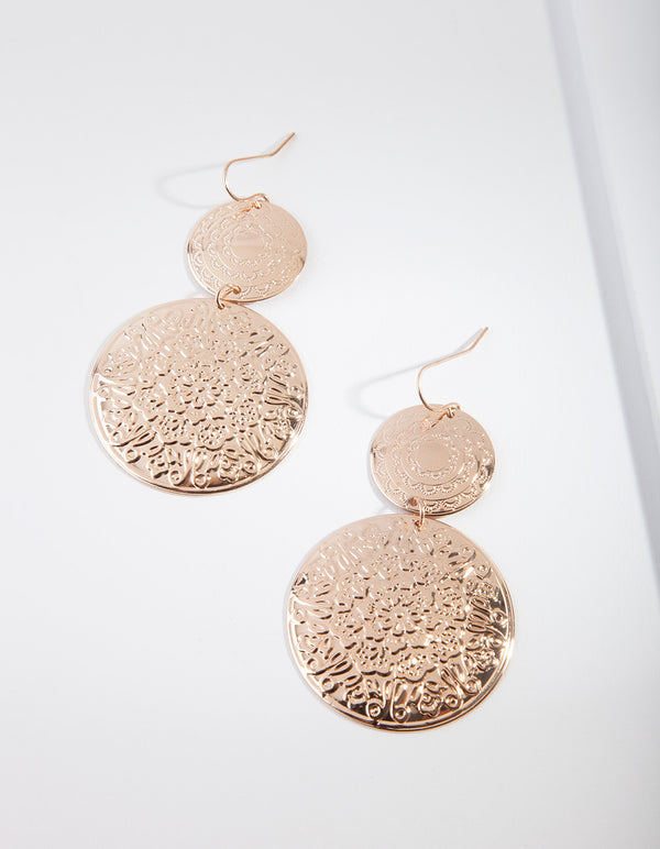 Gold Boho Oversized Disc Earrings