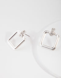 Silver Square Knocker Earrings - link has visual effect only