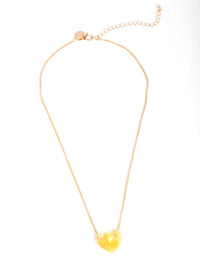 Gold Acrylic Heart Necklace - link has visual effect only