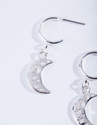 Silver Cut-Out Moon Hoop Earrings - link has visual effect only