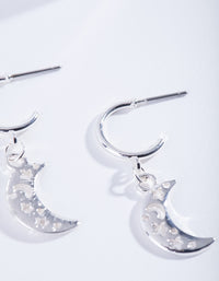 Silver Cut-Out Moon Hoop Earrings - link has visual effect only