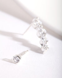 Mixed Metal Cubic Zirconia Graduating Crawler Earrings - link has visual effect only