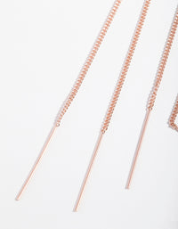 Rose Gold Plated Sterling Silver Long Chain Thread Through Earrings - link has visual effect only