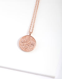 Rose Gold Plated Sterling Silver Coin Pendant Necklace - link has visual effect only