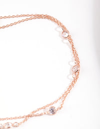 Rose Gold Plated Sterling Silver Cubic Zirconia Bracelet/Anklet - link has visual effect only