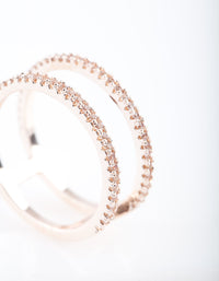 Rose Gold Cubic Zirconia Double Band Ring - link has visual effect only