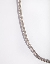 Silver Plated 35cm Flat Snake Necklace - link has visual effect only