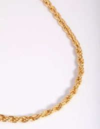 Gold Plated 40cm Rope Chain Necklace - link has visual effect only