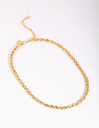 Gold Plated 40cm Rope Chain Necklace - link has visual effect only