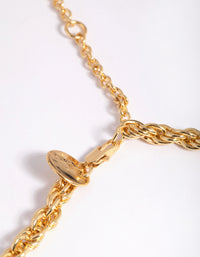 Gold Plated 40cm Rope Chain Necklace - link has visual effect only