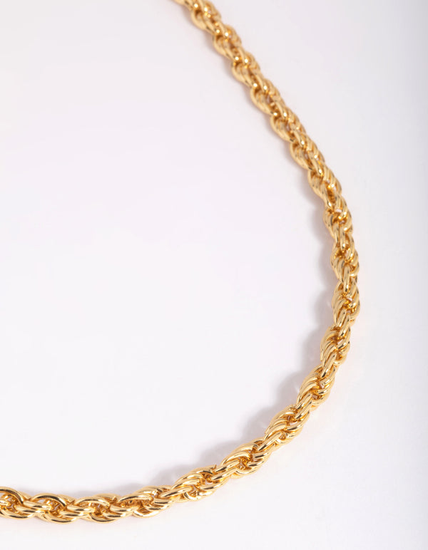 Gold Plated 40cm Rope Chain Necklace