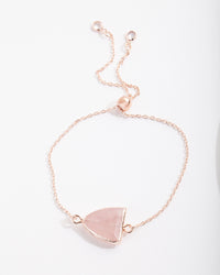 Real Rose Gold Plated Rose Quartz Toggle Bracelet - link has visual effect only