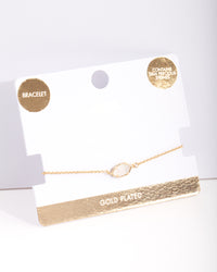 Gold Plated White Quartz Bracelet - link has visual effect only