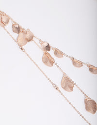 Rose Gold Layered Leaf Necklace - link has visual effect only