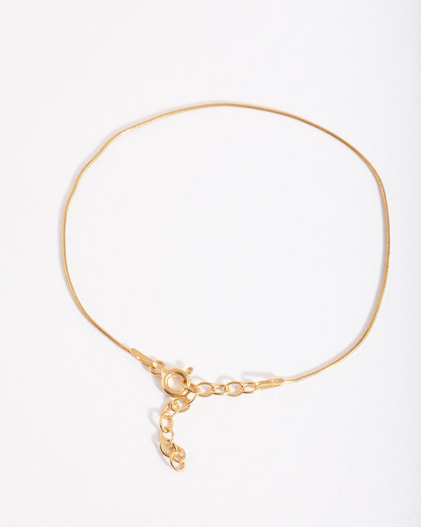 Gold Plated Sterling Silver Snake Chain Bracelet