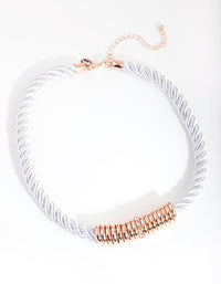 Rose Gold Twist Rope Diamante Ring Necklace - link has visual effect only