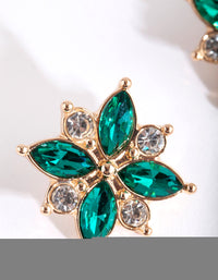 Gold Jewel Butterfly Flower Stud Earrings - link has visual effect only