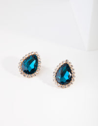 Gold Diamante Teardrop Stud Earrings - link has visual effect only