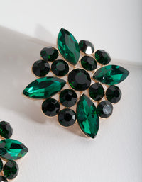 Green Mixed Gem Stud Earrings - link has visual effect only