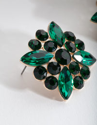 Green Mixed Gem Stud Earrings - link has visual effect only