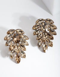 Antique Gold Jewel Leaf Earrings - link has visual effect only