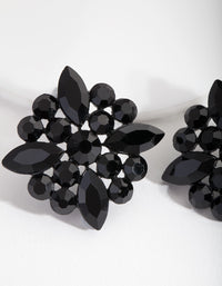 Black Gem Cluster Stud Earrings - link has visual effect only