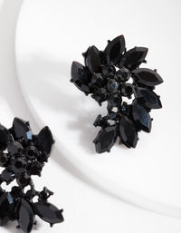 Black Twisted Flower Stud Earrings - link has visual effect only