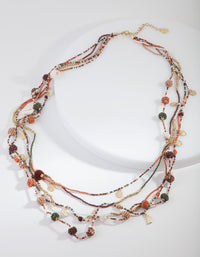 Gold Seed Bead 5 Layer Necklace - link has visual effect only