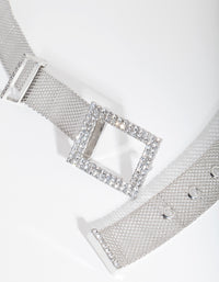 Rhodium Diamante Square Belt - link has visual effect only