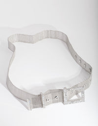 Rhodium Diamante Square Belt - link has visual effect only