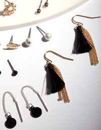 Mixed Metal Tassel Earring 12-Pack - link has visual effect only