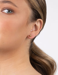 Gold Plated Sterling Silver Ball Earring Pack - link has visual effect only