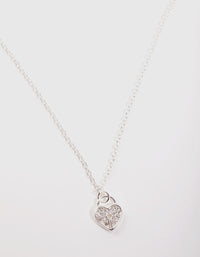 Sterling Silver Cubic Zirconia Padlock Necklace - link has visual effect only